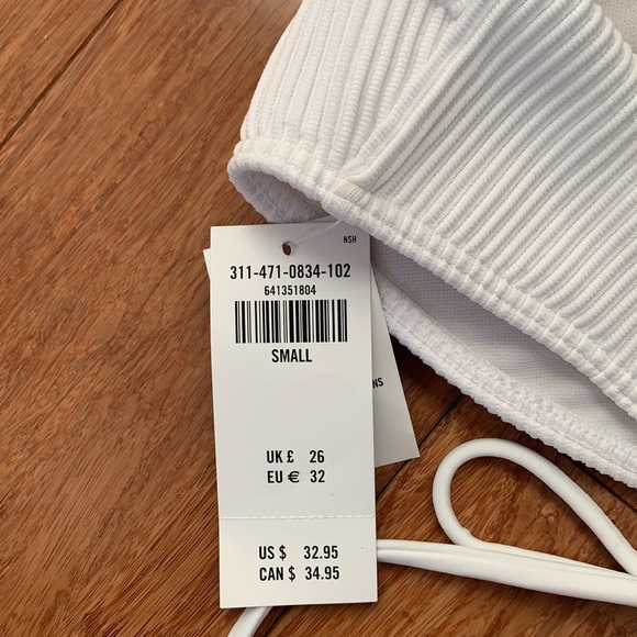 White ribbed bathing suit top - Picture 3 of 3